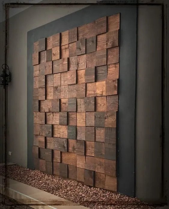ξύλινη διακόσμηση τοίχου